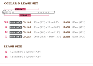 Wooflink Collar and Leash Size Chart
